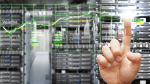 bandwidth monitoring chart in server room