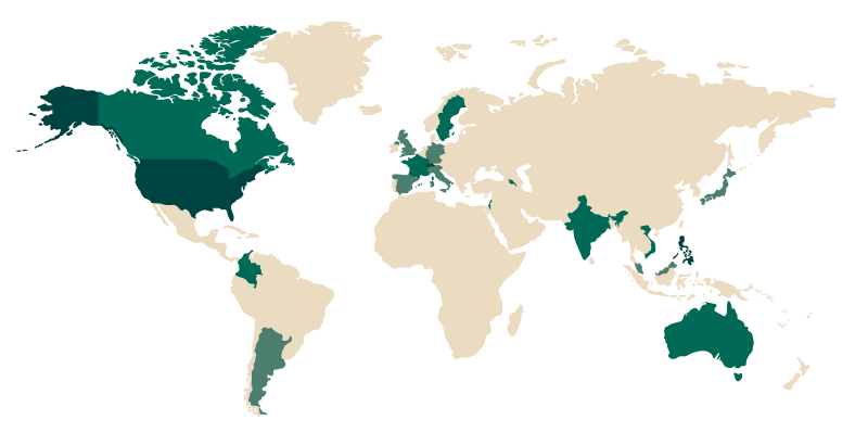 Fortra corporate map by country