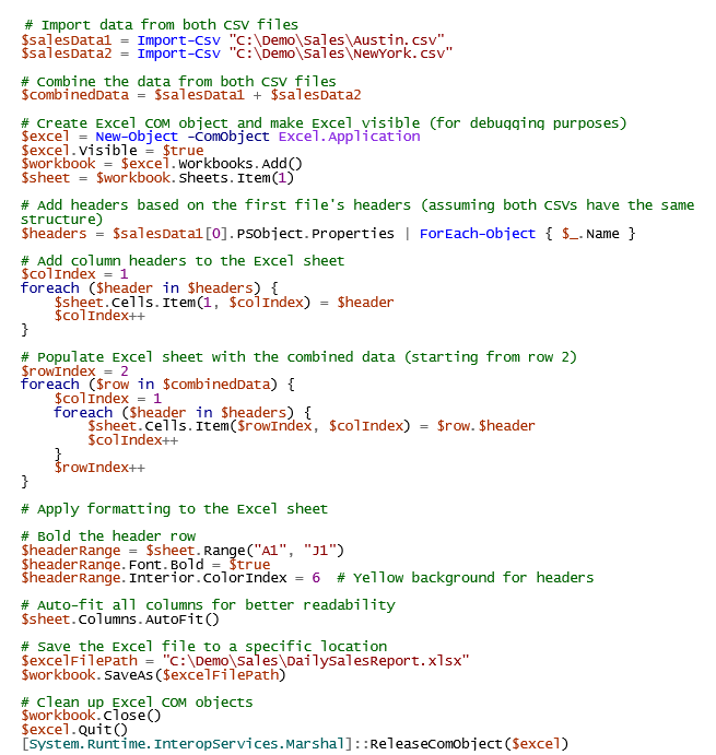Excel Automation Example