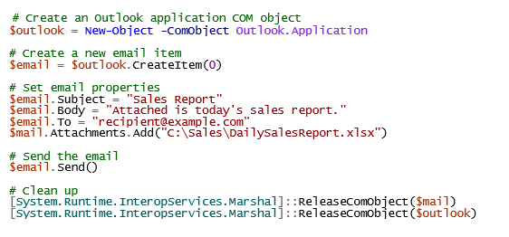 Outlook Automation Example
