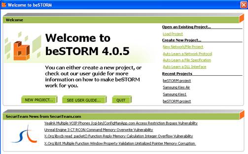 bestorm welcome screen
