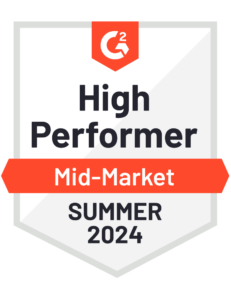 G2 badge High Performer Summer 2024