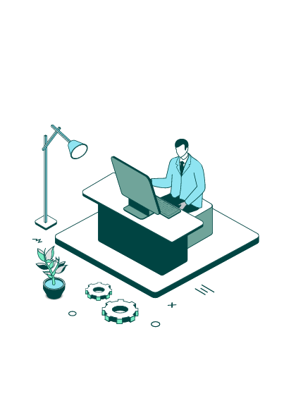 business man sitting at desk