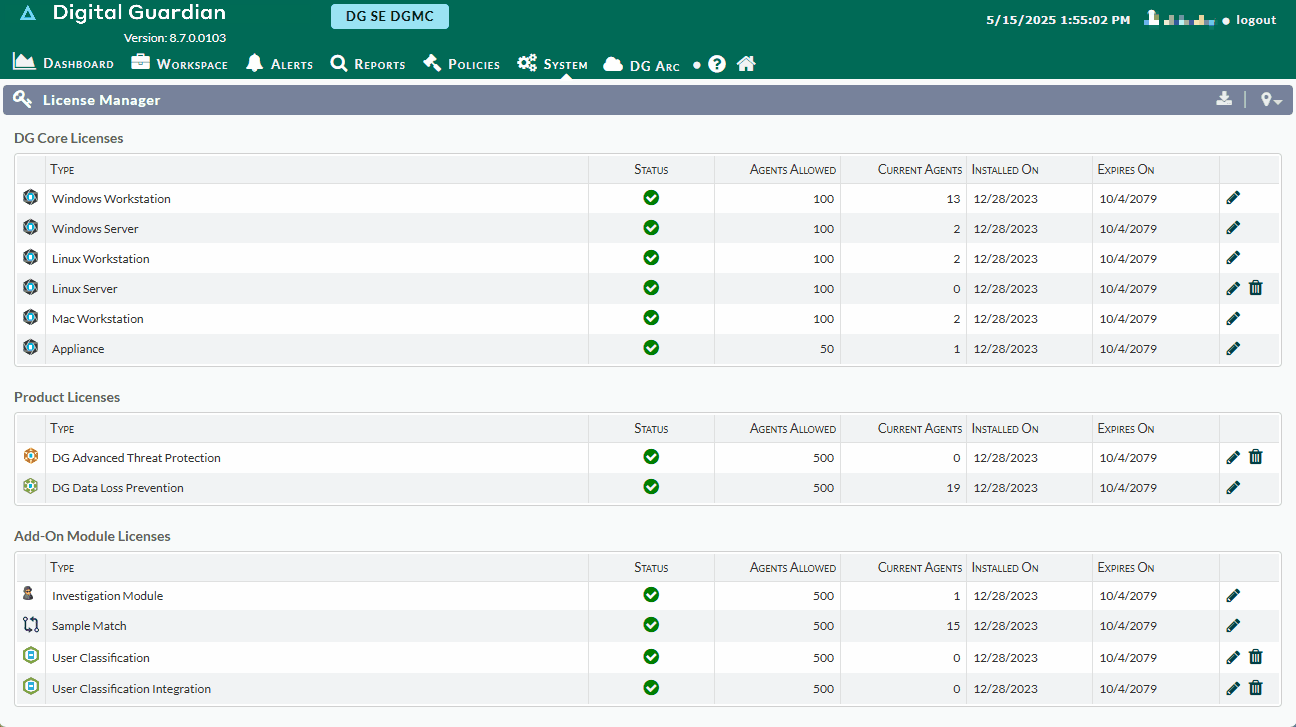 Management console menu visualization