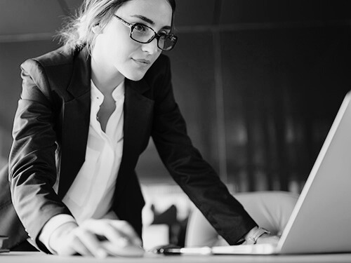Woman looking at a laptop