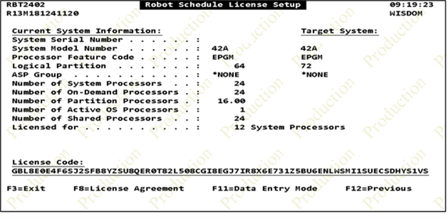 Robot Schedule License Setup