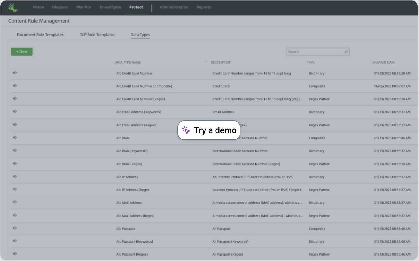 DLP - Discovering Data Types