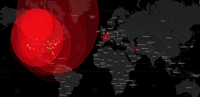 Figure 8 - Raw GeoLocation Data Obtained from Scripted Sparrow Interactions