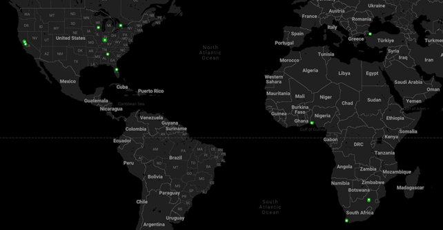 Figure 9 - High-Confidence GeoLocation Data Obtained from Scripted Sparrow Interactions