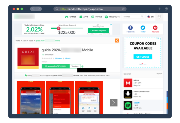 an example of a fake mobile app