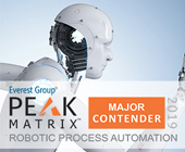 Major Contender in Everest Group RPA PEAK Matrix for 2019 Banner