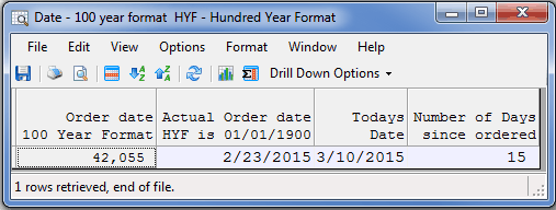 Use Hundred Year Format with Sequel reports