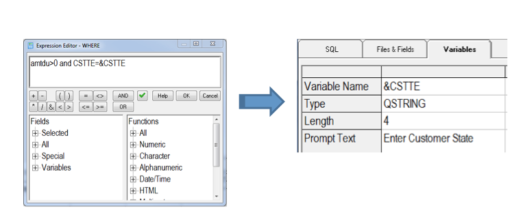 query expression editor