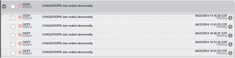 Grouped status display in Robot/NETWORK Web UI.