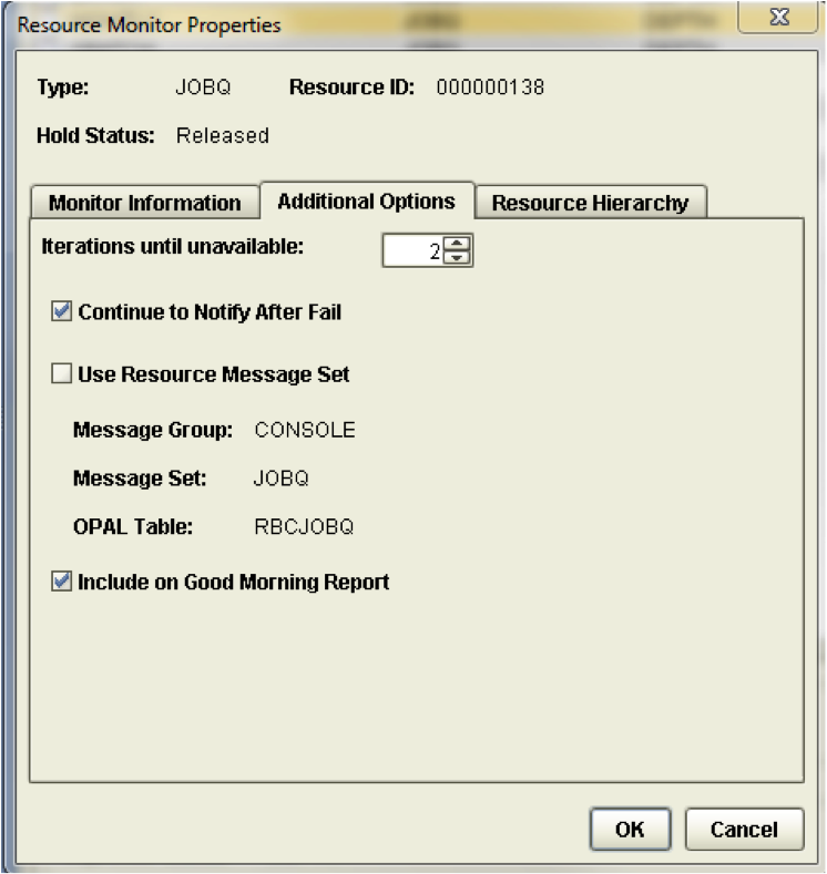 Resource monitor properties in Robot/CONSOLE