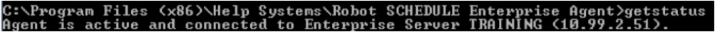 Robot Schedule Enterprise getstatus command