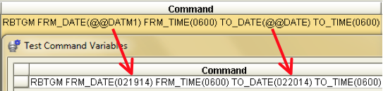 RBTGM command in a Robot/SCHEDULE job