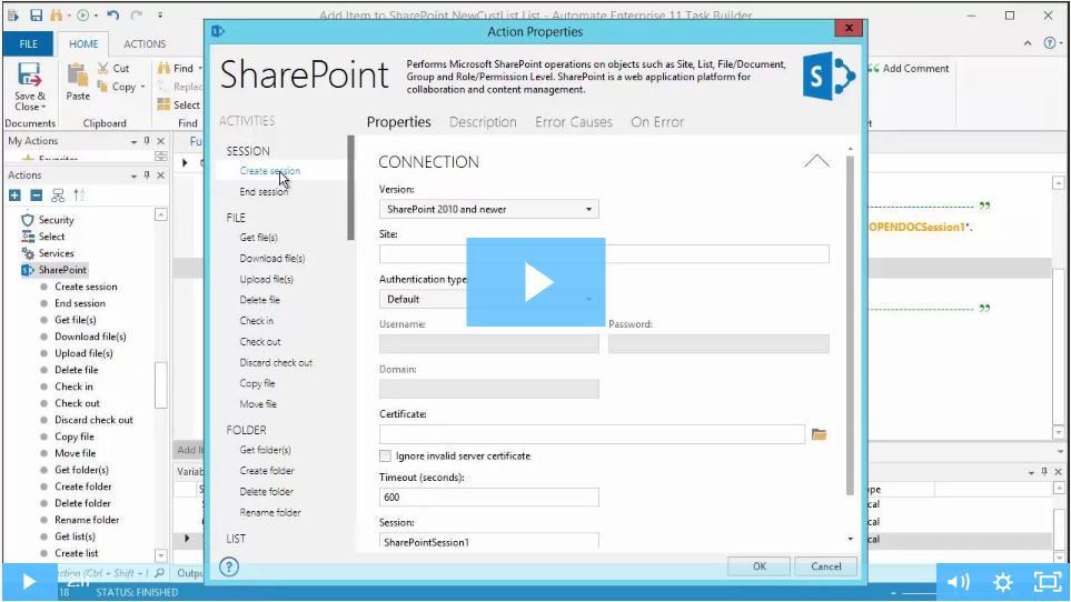 SharePoint Workflow Automation RPA tutorial