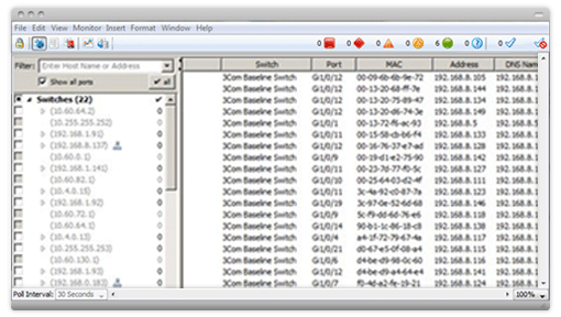 Network mapping software shows you a listing of your Layer 2 and 3 connections