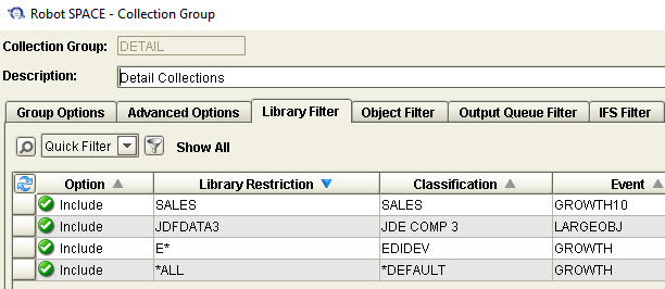 Library collection definition in Robot Space