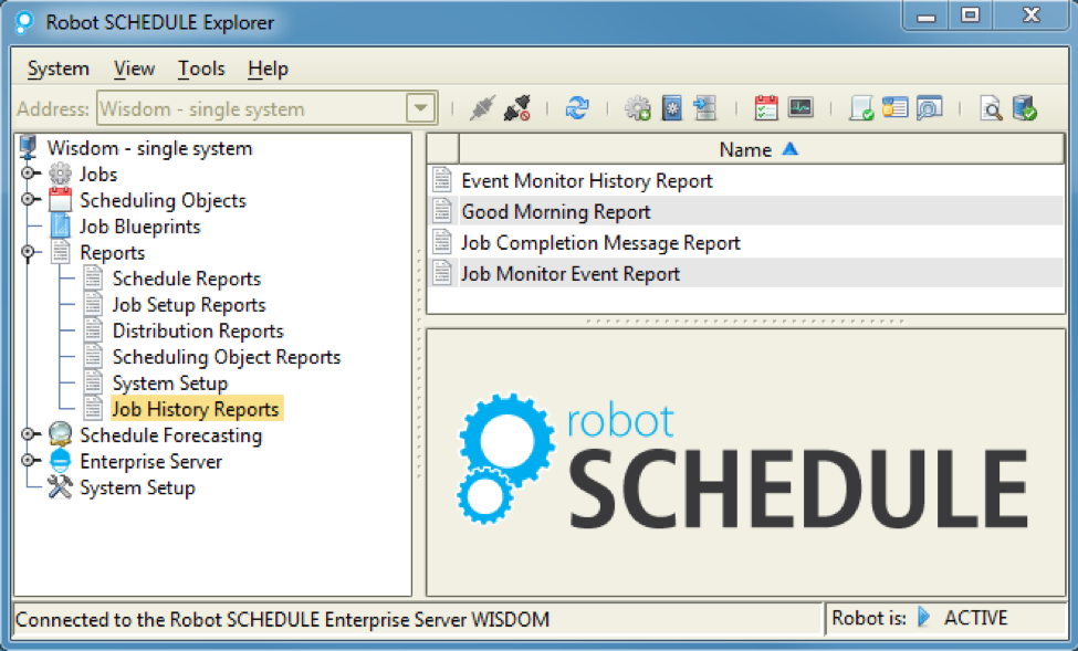 Robot SCHEDULE makes audit reporting easy