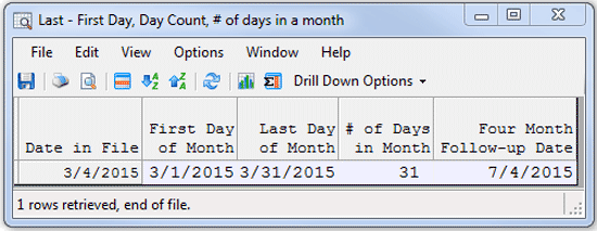 Calculate first and last day of the month