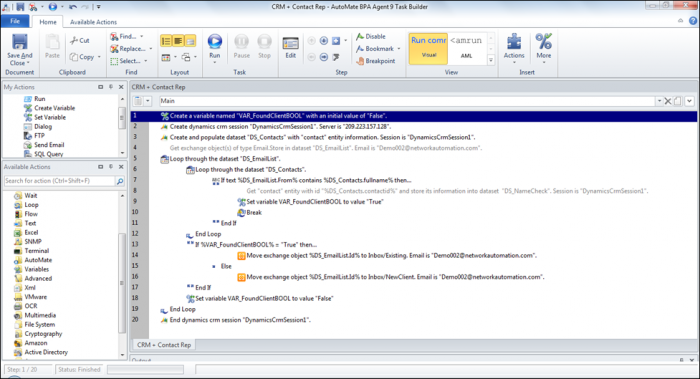 Define Variable - Creating Automation Task in Automate