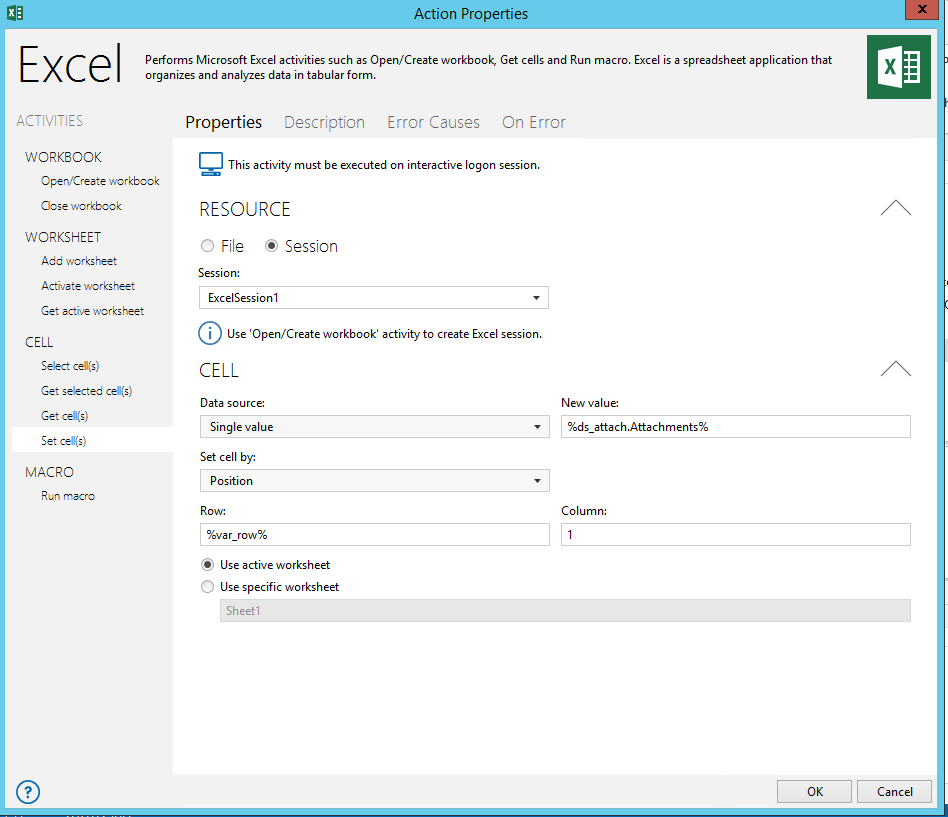 Pull data into Excel spreadsheet