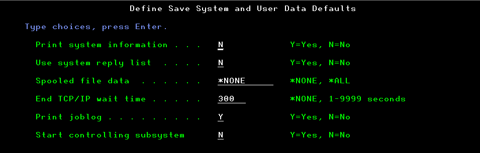 SAVE menu in IBM i 7.4 