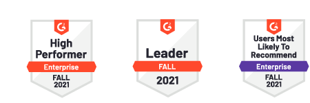 G2 Fall 2021 badges G2 Fall 2021 badges
