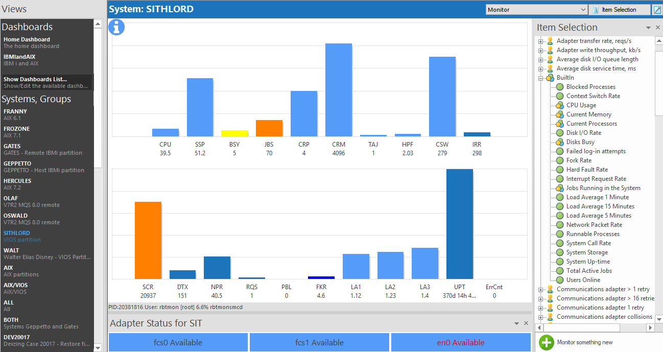 Robot Monitor built-in AIX/VIOS metrics