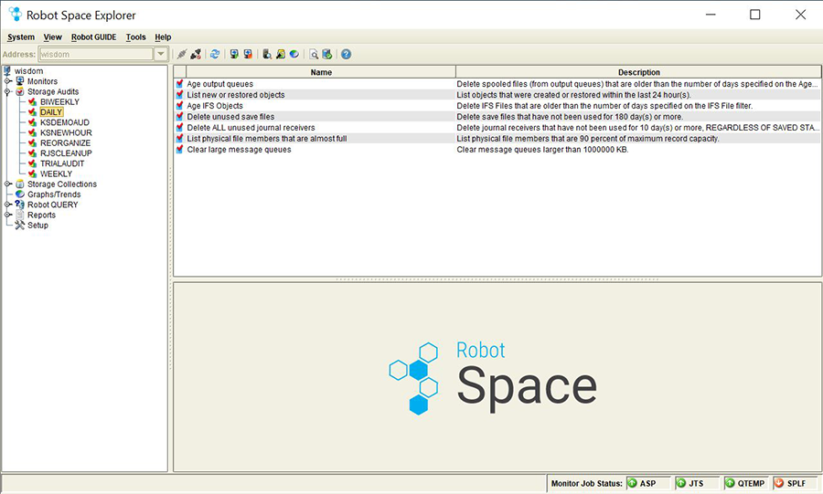 robot space storage audit