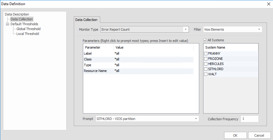 AIX/VIOS Error Report Count monitor configuration