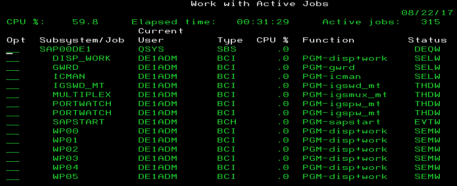 SAP subsystem on IBM i