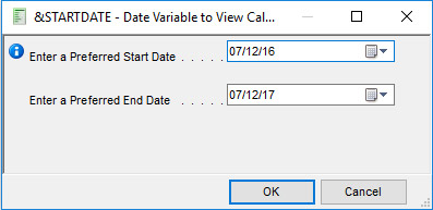 Set your start and end date in Sequel.