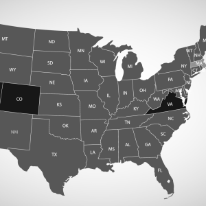 Map of the US where there are privacy regulations 