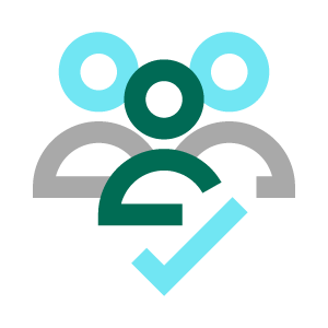 Icon of 3 people with checkmark