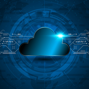 Cloud on dark blue background
