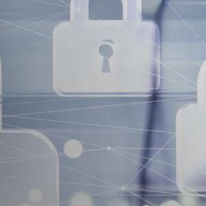 locks on gray background connected by dots