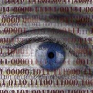 Eye with binary code