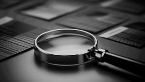 A magnifying glass placed on a table