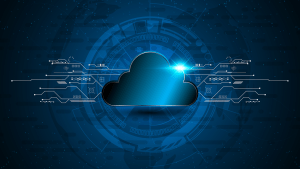 Cloud on dark blue background